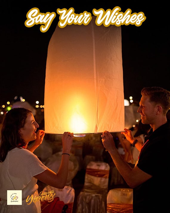 Wish With Sky Lantern Yi Peng Festival Chiang Mai